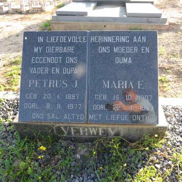 VERWEY Petrus J. 1897-1977 & Maria E. 1907-1983