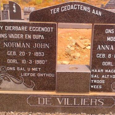VILLIERS Norman John, de 1893-1980 &amp; Anna Susanna SPIES 1894-1983