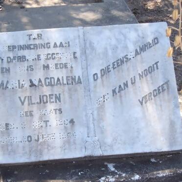 VILJOEN Maria Magdalena nee RAATS 1904-1954