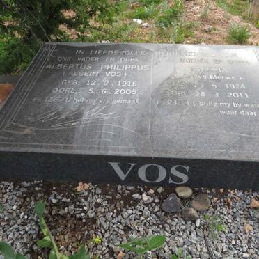 VOS Albertus Philippus 1916-2005 & Valeria V.D. MERWE 1924-2011_1