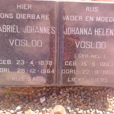 VOSLOO Gabriel Johannes 1878-1954 &amp; Johanna Helena NEL 1883-1966