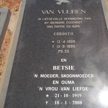 VUUREN Christo, van 1909-1990 &amp; Betsie 1919-2008