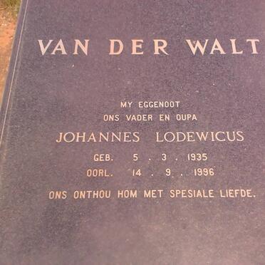 WALT Johannes Lodewicus, van der 1935-1996