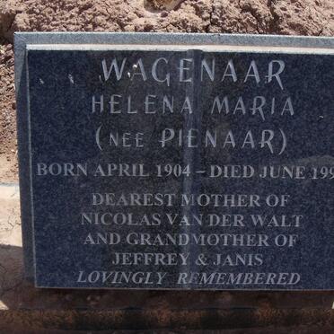 WAGENAAR Helena Maria nee PIENAAR 1904-1993