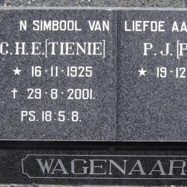 WAGENAAR P.J. 1928- &amp; C.H.E. 1925-2001