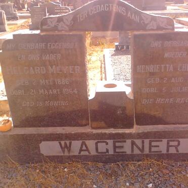 WAGENAAR Helgard Meyer 1886-1964 &amp; Henrietta Christina 1889-1986