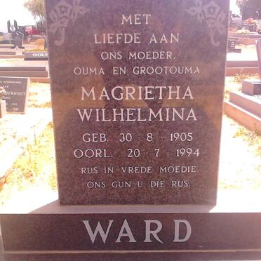 WARD Magrietha Wilhelmina 1905-1994