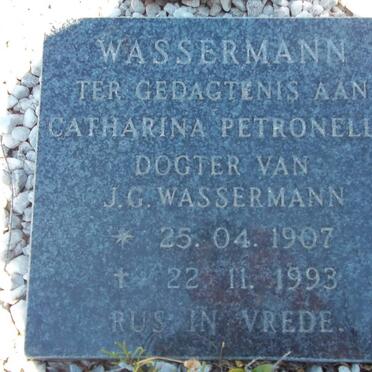 WASSERMAN Catharina Petronella 1907-1993