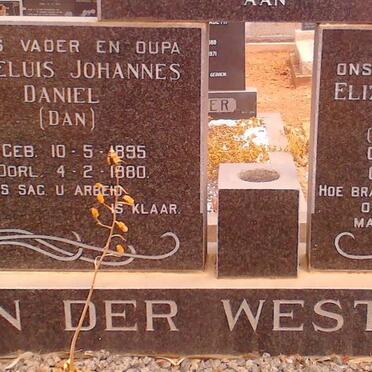 WESTHUIZEN Daniel, van der 1895-1980 &amp; Elizabeth Susanna TERBLANCHE 1897-1971
