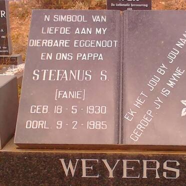 WEYERS Stefanus S. 1930-1985