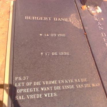 WESTHUIZEN Burgert Daniel, van der 1910-1996