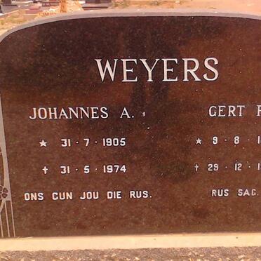 WEYERS Gert P. 1900-1979 :: WEYERS Johannes A. 1905-1974