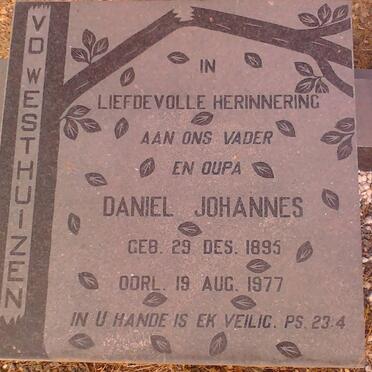 WESTHUIZEN Daniel Johannes, van der 1895-1977