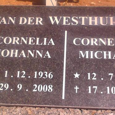 WESTHUIZEN Cornelius Michael, van der 1933-2009 &amp; Cornelia Johanna 1936-2008