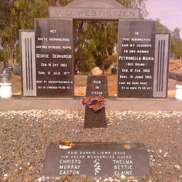 WESTHUIZEN George Gerhardus, van der   &amp; Petronelle Maria