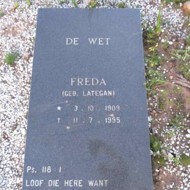 WET Freda, de nee LATEGAN 1909-1995