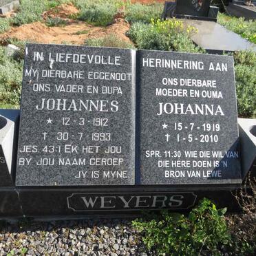 WEYERS Johannes 1912-1993 & Johanna 1919-2010