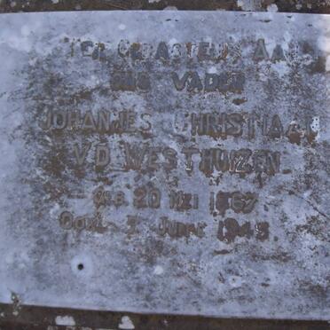 WESTHUIZEN Johannes Christiaan, van der 1867-194?