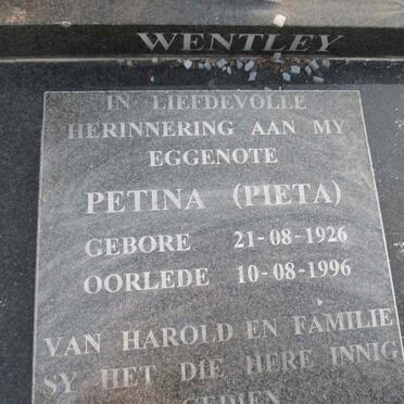 WENTLEY Petina 1926-1996