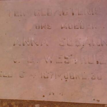 WESTHUIZEN Anna Susanna, v.d. 1871-195?