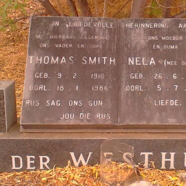 WESTHUIZEN Thomas Smith, van der 1910-1986 &amp; Nela OLIVIER 1908-1994