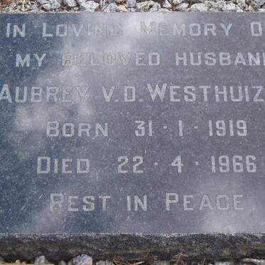 WESTHUIZEN Aubrey, v.d. 1919-1966