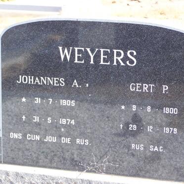 WEYERS Johannes A. 1905-1974 :: WEYERS Gert P. 1900-1979