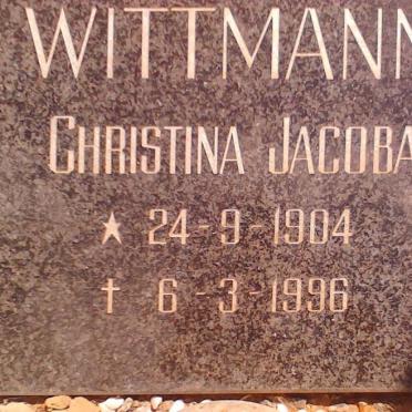 WITTMANN Christina Jacoba 1904-1996