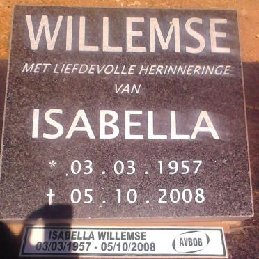 WILLEMSE Isabella 1957-2008