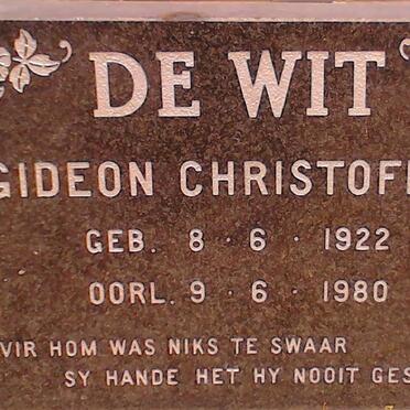 WIT Gideon Christoffel, de 1922-1980