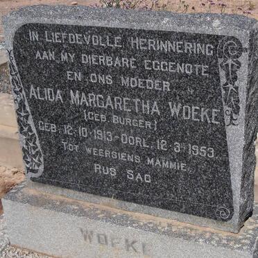 WOEKE Alida Margaretha nee BURGER 1913-1953