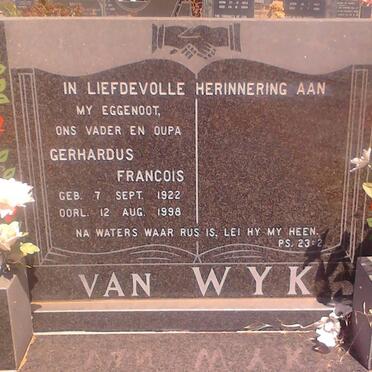 WYK Gerhardus Francois, van 1922-1998