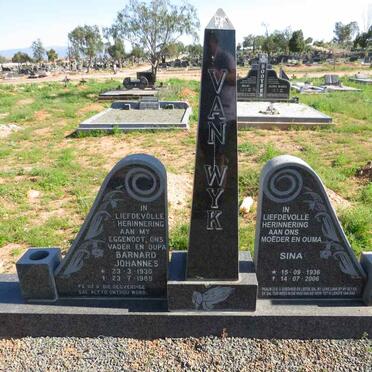 WYK Barnard Johannes, van 1930-1989 & Sina 1936-2006