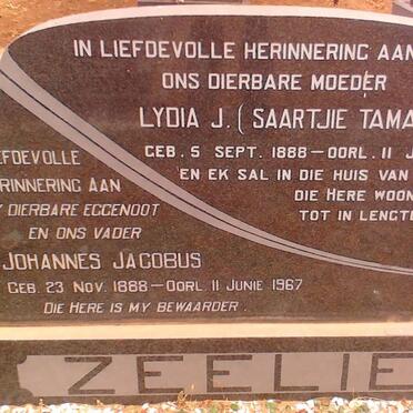 ZEELIE Johannes Jacobus 1888-1967 &amp; Lydia J. 1888-1976