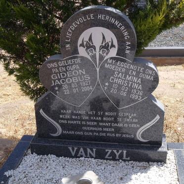 ZYL Gideon Jacobus, van 1927-2004 &amp; Salmina Christina 1936-1993