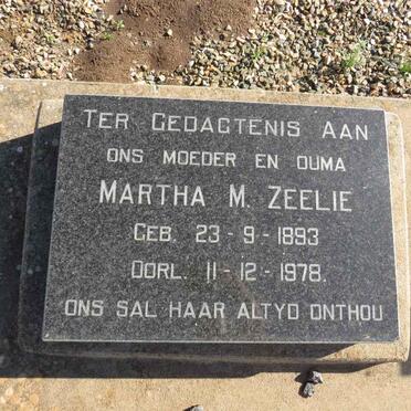 ZEELIE Martha M. 1893-1978