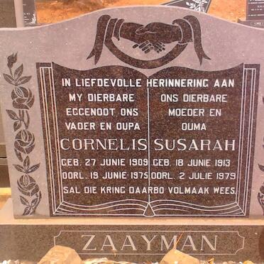 ZAAYMAN Cornelis 1909-1975 &amp; Susarah 1913-1979