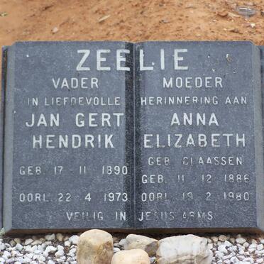ZEELIE Jan Gert Hendrik 1890-1973 &amp; Anna Elizabeth CLAASSEN 1886-1980