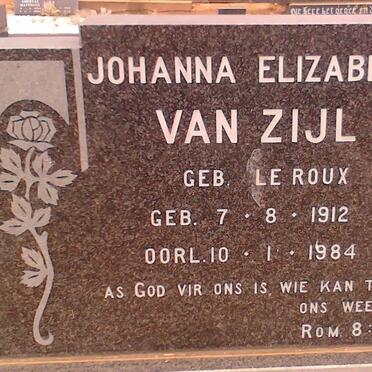 ZIJL Johanna Elizabeth, van nee LE ROUX 1912-1984