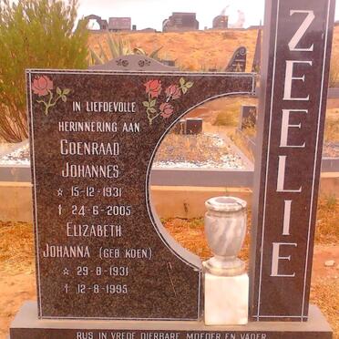 ZEELIE Coenraad Johannes 1931-2005 &amp; Elizabeth Johanna KOEN 1931-1995