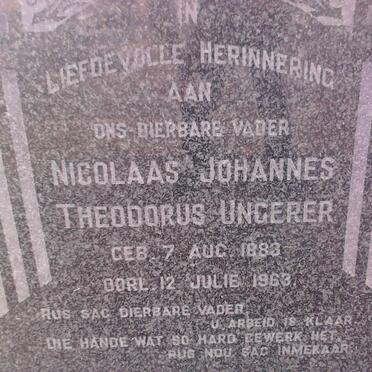 UNGERER Nicolaas Johannes Theodorus 1883-1963 &amp; Helena Susanna Aletta SCHNEIGANSZ 1886-1950