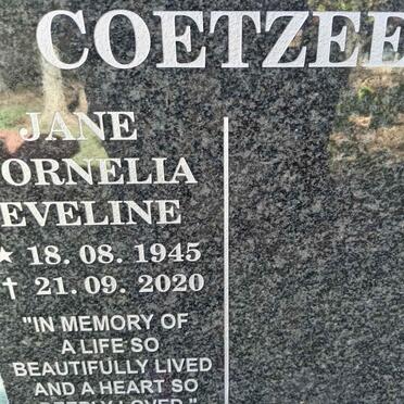 COETZEE Jane Cornelia Eveline 1945-2020