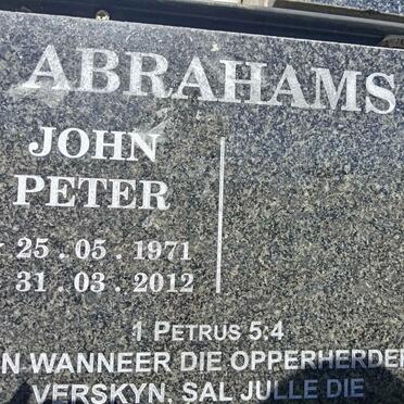 ABRAHAMS John Peter 1971-2012