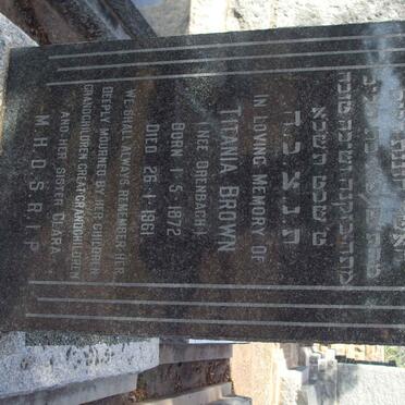 BROWN Titania nee ORENBACH 1872-1961