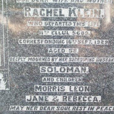 KLEIN Rachel   -1929 