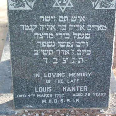 KANTER Louis  -1952