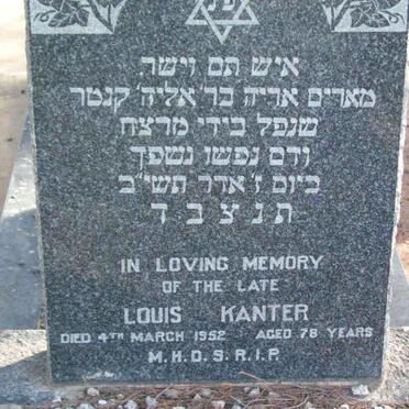 KANTER Louis  -1952