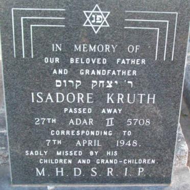 KRUTH Isadore  -1948