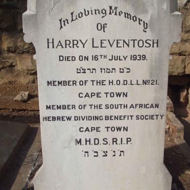 LEVENTOSH Harry  -1939