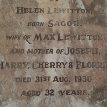LEWITTON Helen nee SAGOR  -1930 